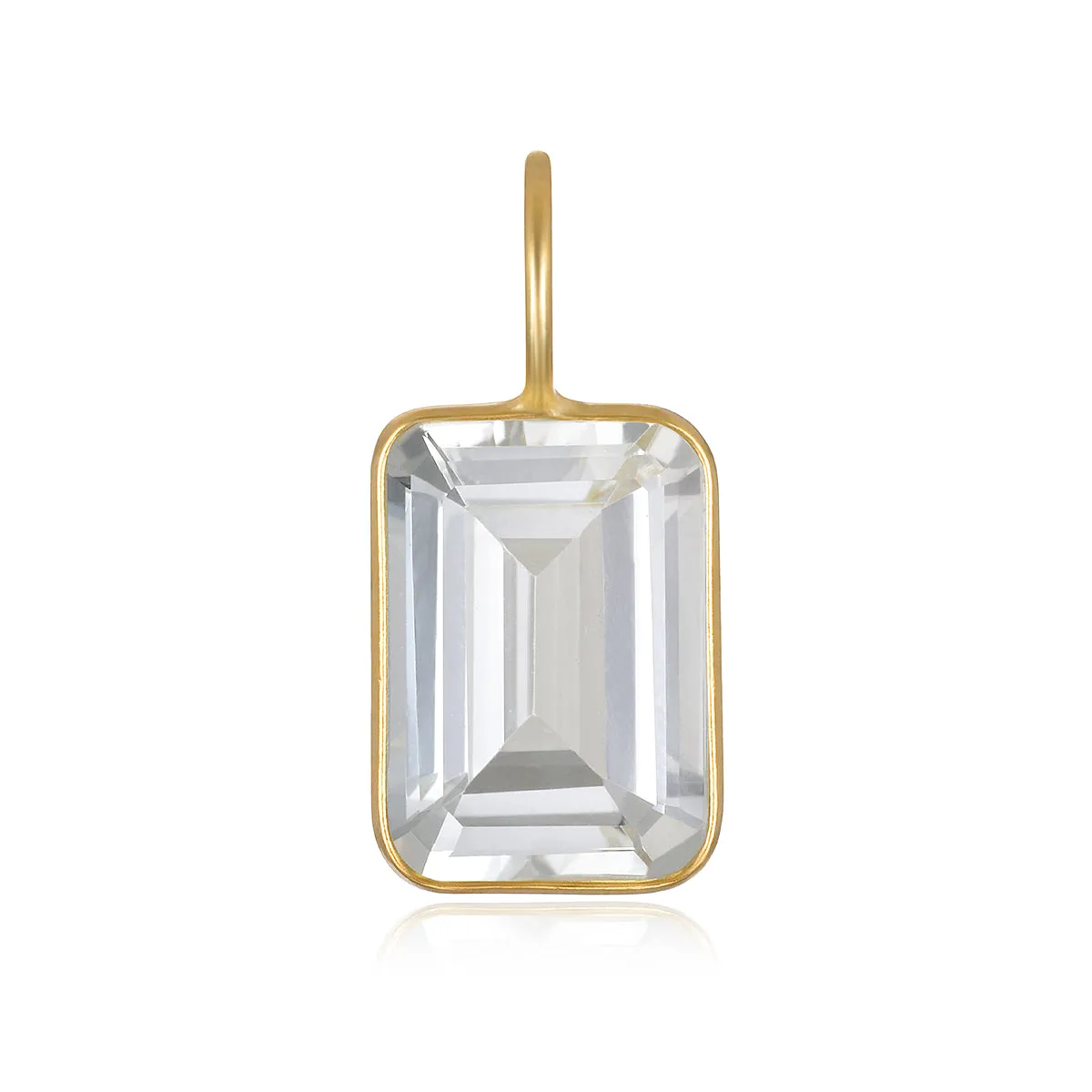 White Topaz Emerald Cut Charm sold by Amelia Rose Design