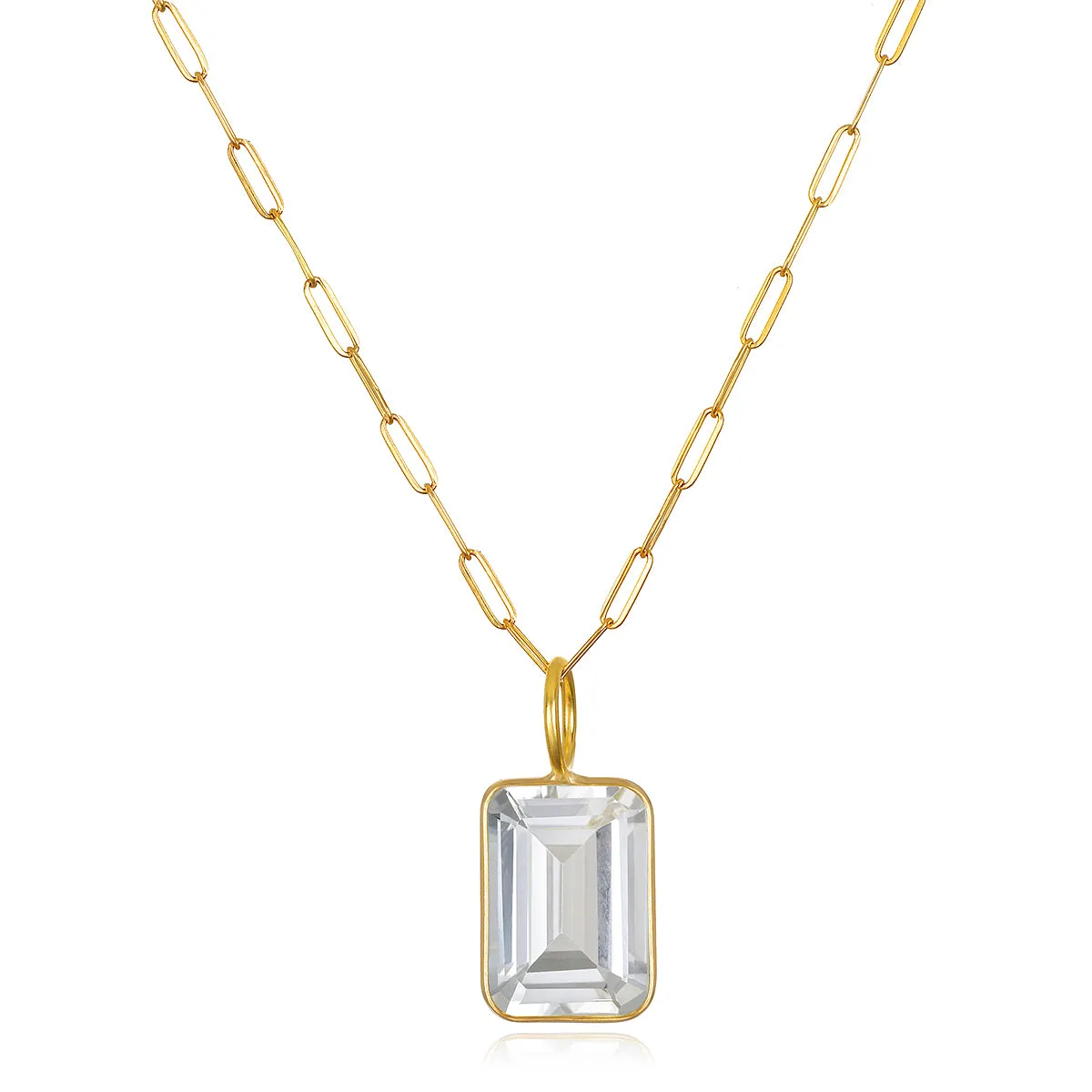 White Topaz Emerald Cut Charm sold by Amelia Rose Design product image thumbnail 2
