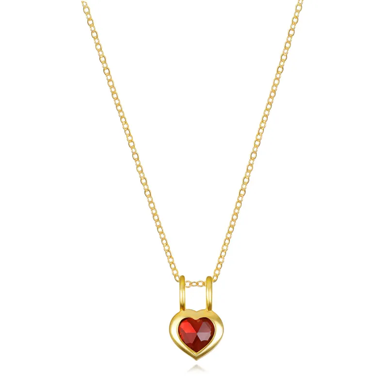 Birthstone Heart Necklace - January Garnet sold by Amelia Rose Design