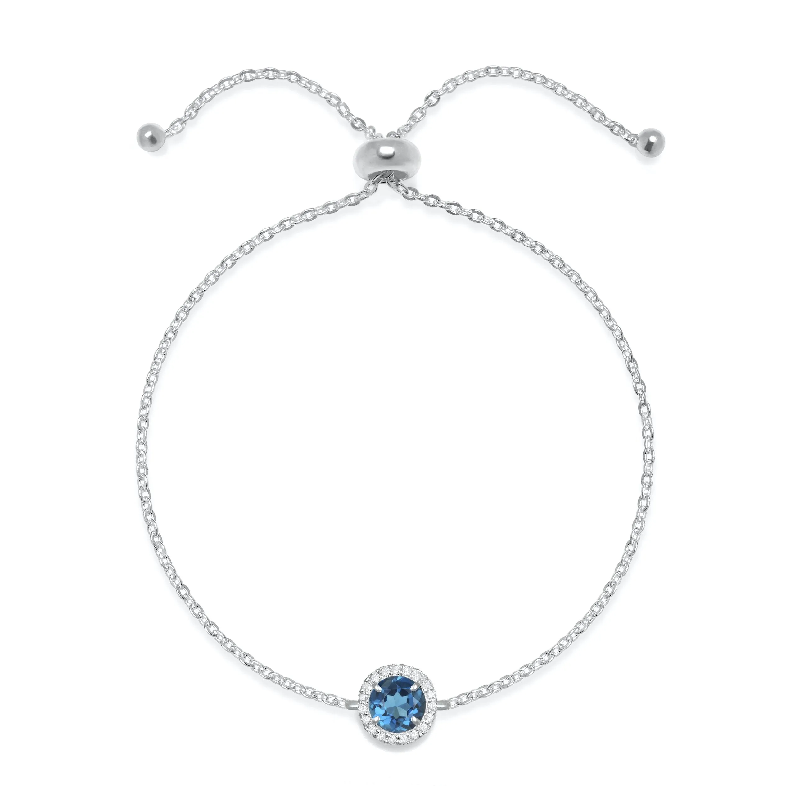 Birthstone & Diamond Bracelet- September London Blue Topaz sold by Amelia Rose Design product image thumbnail 3