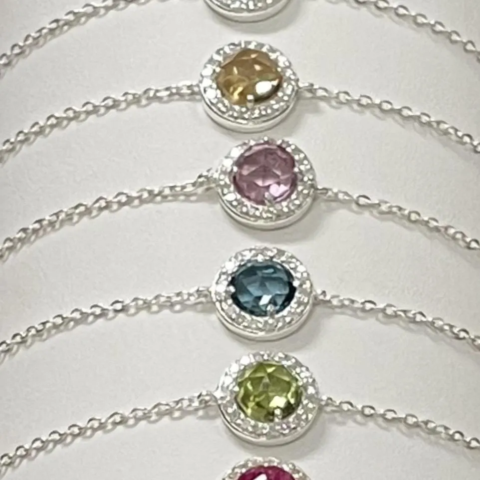Birthstone & Diamond Bracelet- September London Blue Topaz sold by Amelia Rose Design product image thumbnail 2