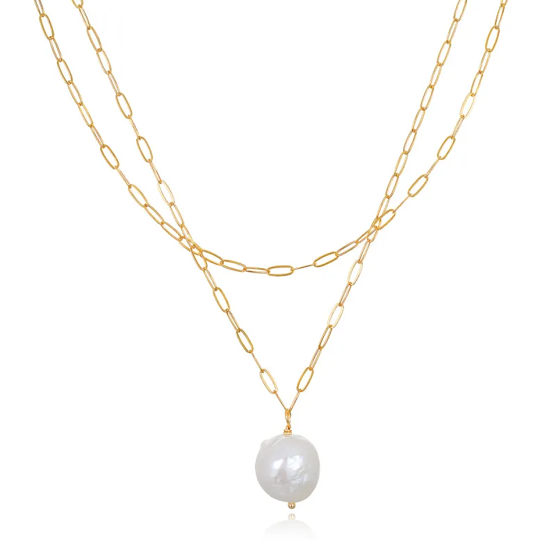 Layered Baroque Pearl Necklace sold by Amelia Rose Design