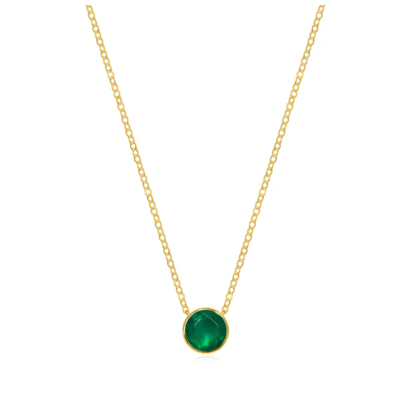 Birthstone Solitaire Necklace-May Chrome Diopside sold by Amelia Rose Design