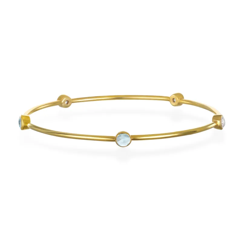 Sky Blue Topaz Stacking Bangle-gold & silver sold by Amelia Rose Design