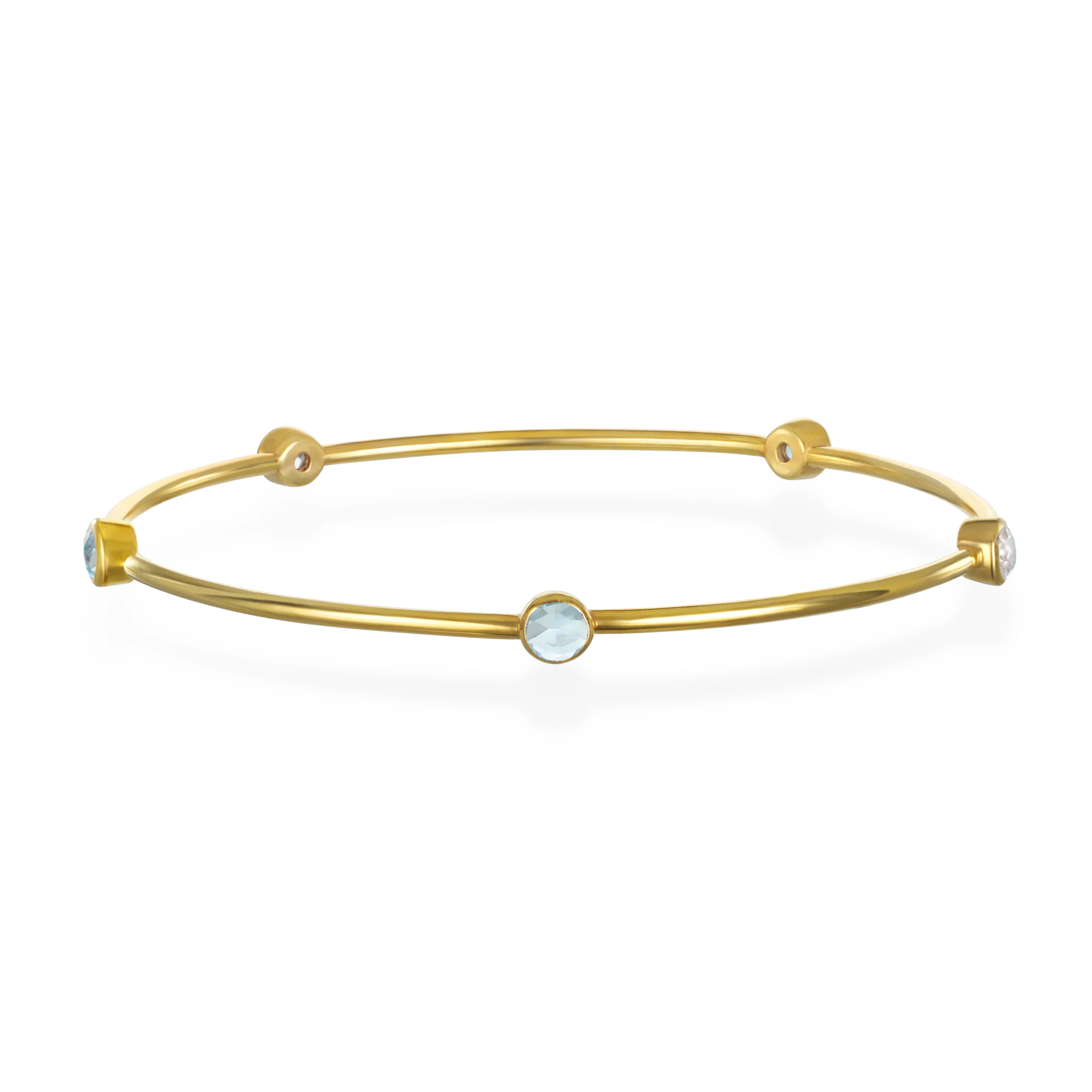 Sky Blue Topaz Stacking Bangle-gold & silver sold by Amelia Rose Design