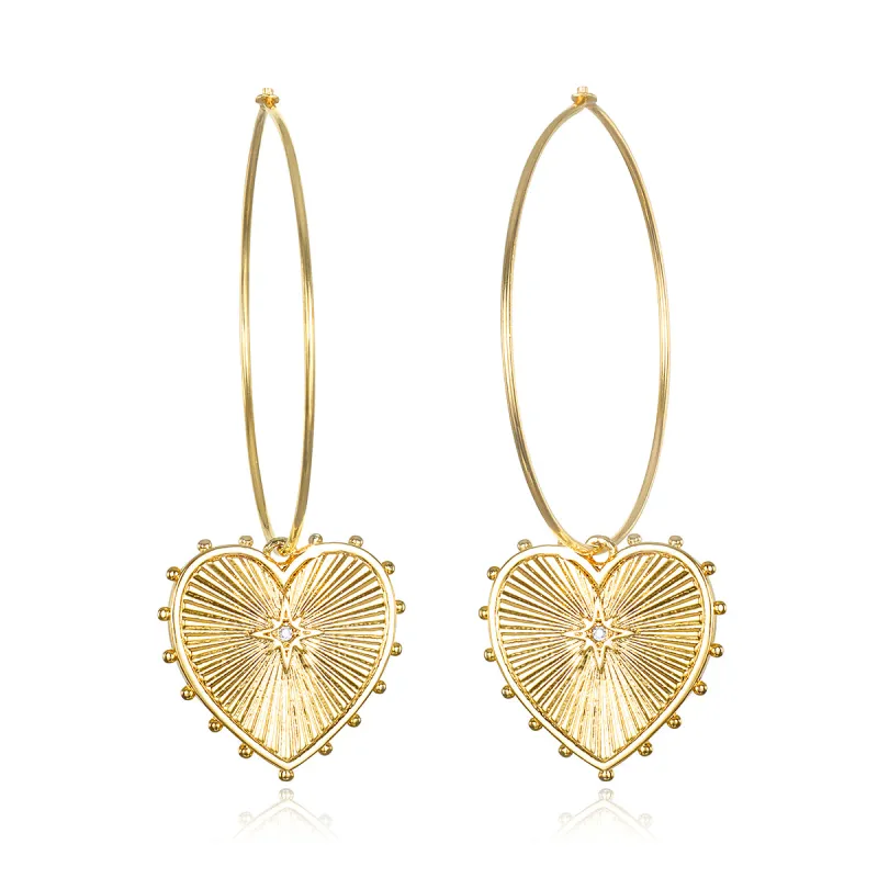 Beaded Heart Hoops made by Amelia Rose Design