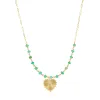 New! Beaded Heart Paperclip Necklace-Chrysoprase sold by Amelia Rose Design