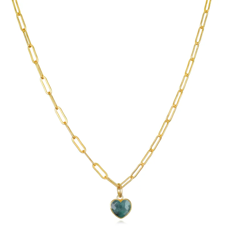 New! Heart Paperclip Choker - Emerald sold by Amelia Rose Design