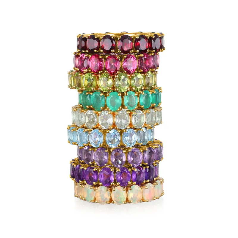 Oval Eternity Gemstone Ring made by Amelia Rose Design