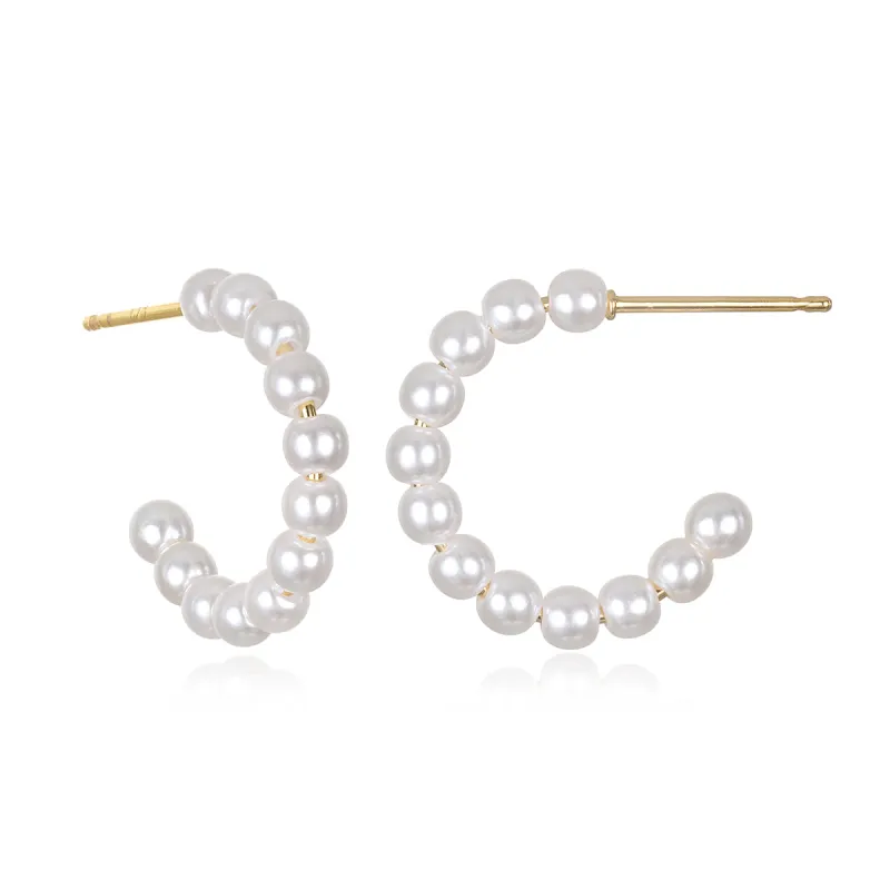 Petite Pearl Hoops sold by Amelia Rose Design