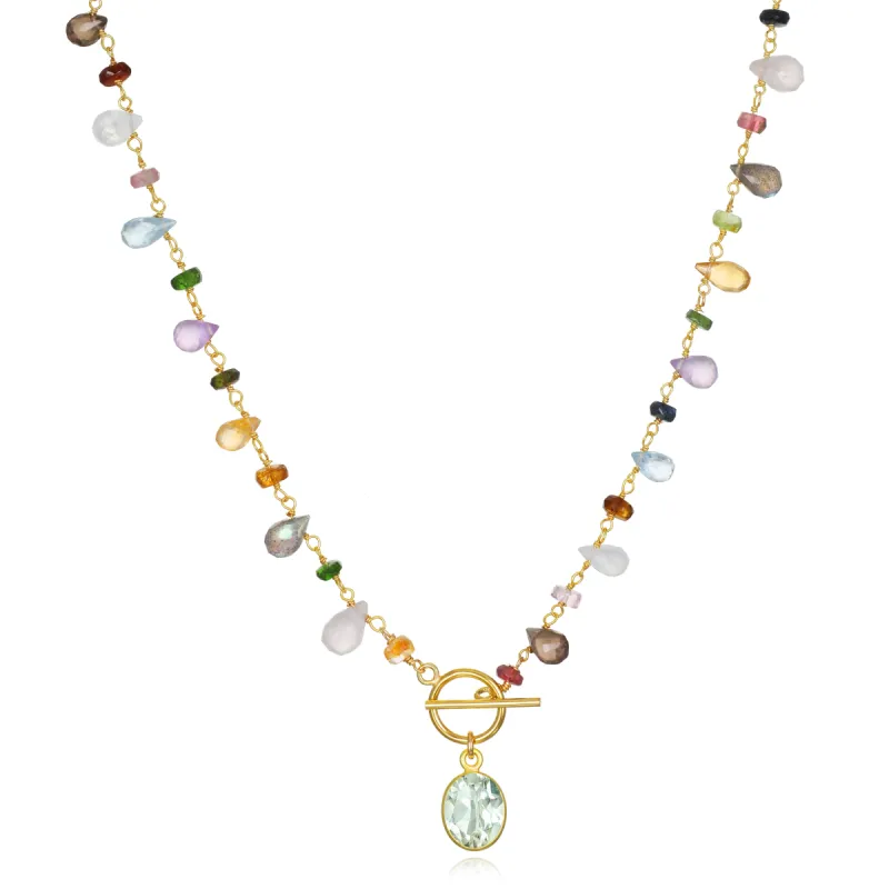Wildflower Toggle Necklace-Green Amethyst sold by Amelia Rose Design