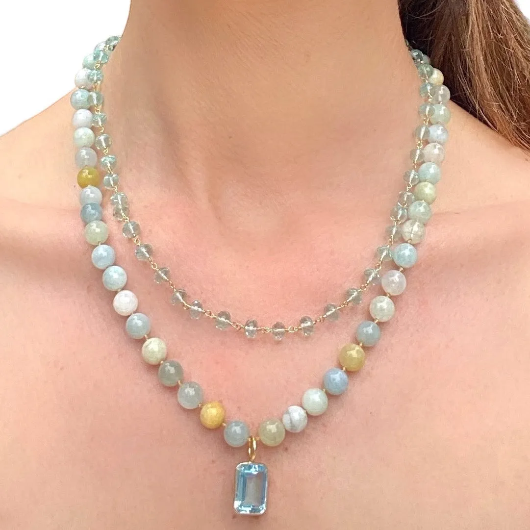 New! Aquamarine & Sky Blue Topaz Knotted Necklace sold by Amelia Rose Design product image thumbnail 2