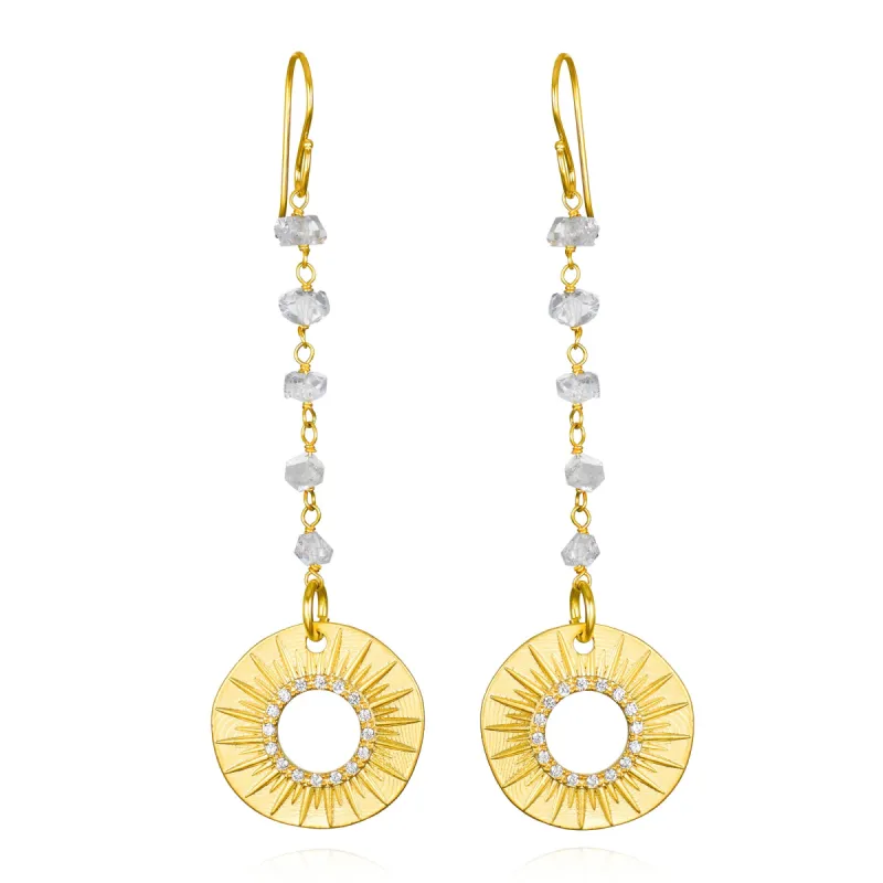 New! Starburst Herkimer Diamond Dangles sold by Amelia Rose Design