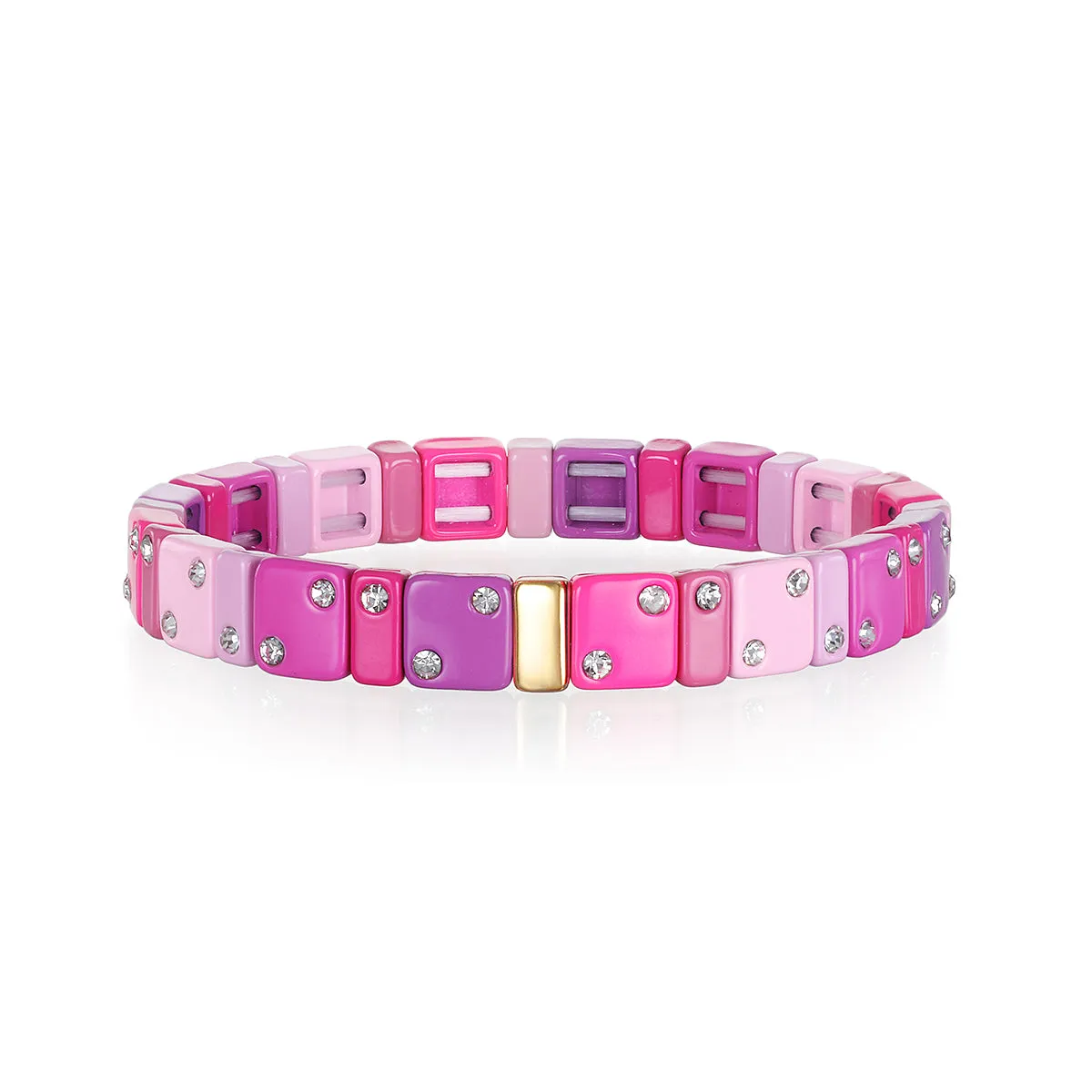 CZ Enamel Bracelet-Pink & Purple sold by Amelia Rose Design