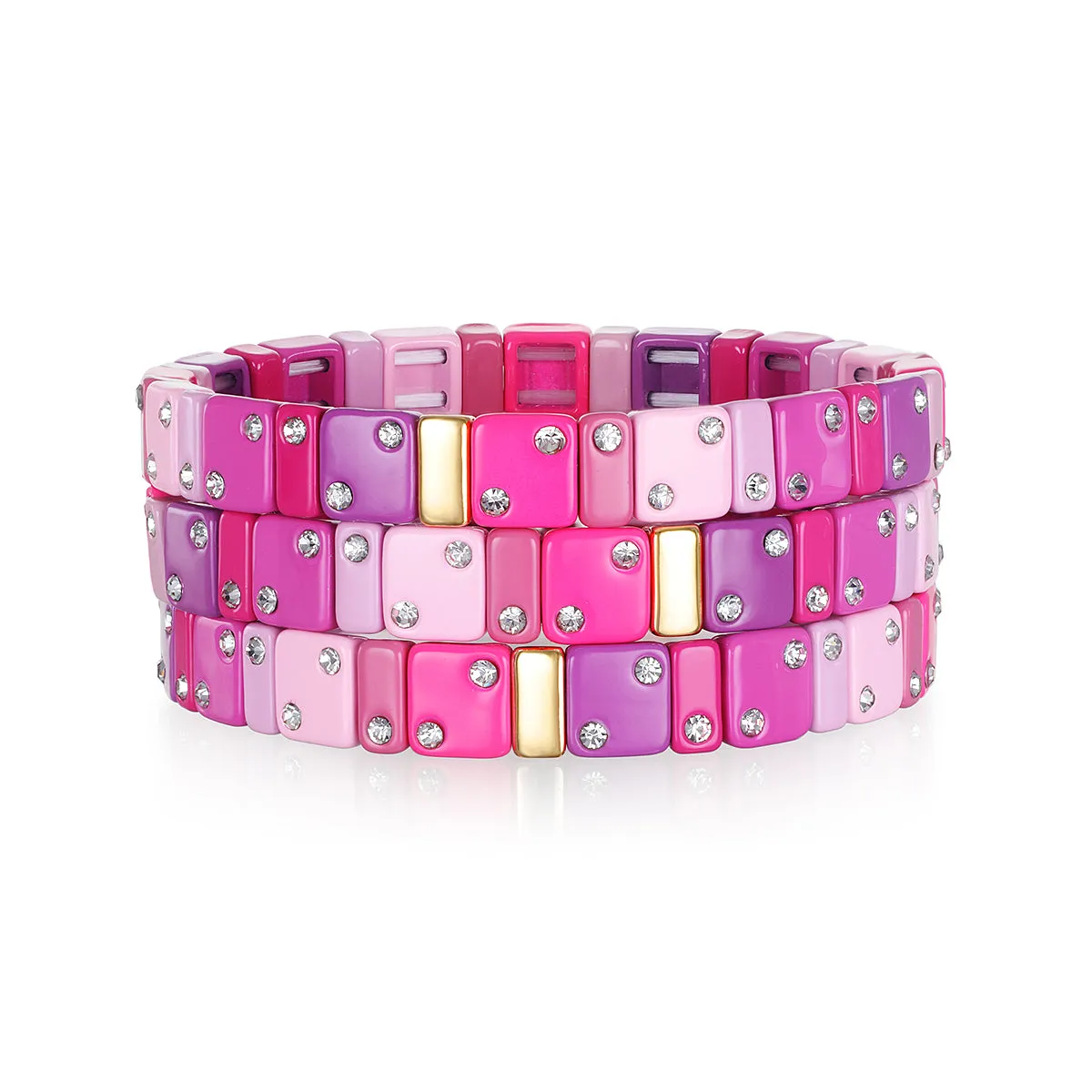 CZ Enamel Bracelet-Pink & Purple sold by Amelia Rose Design product image thumbnail 2
