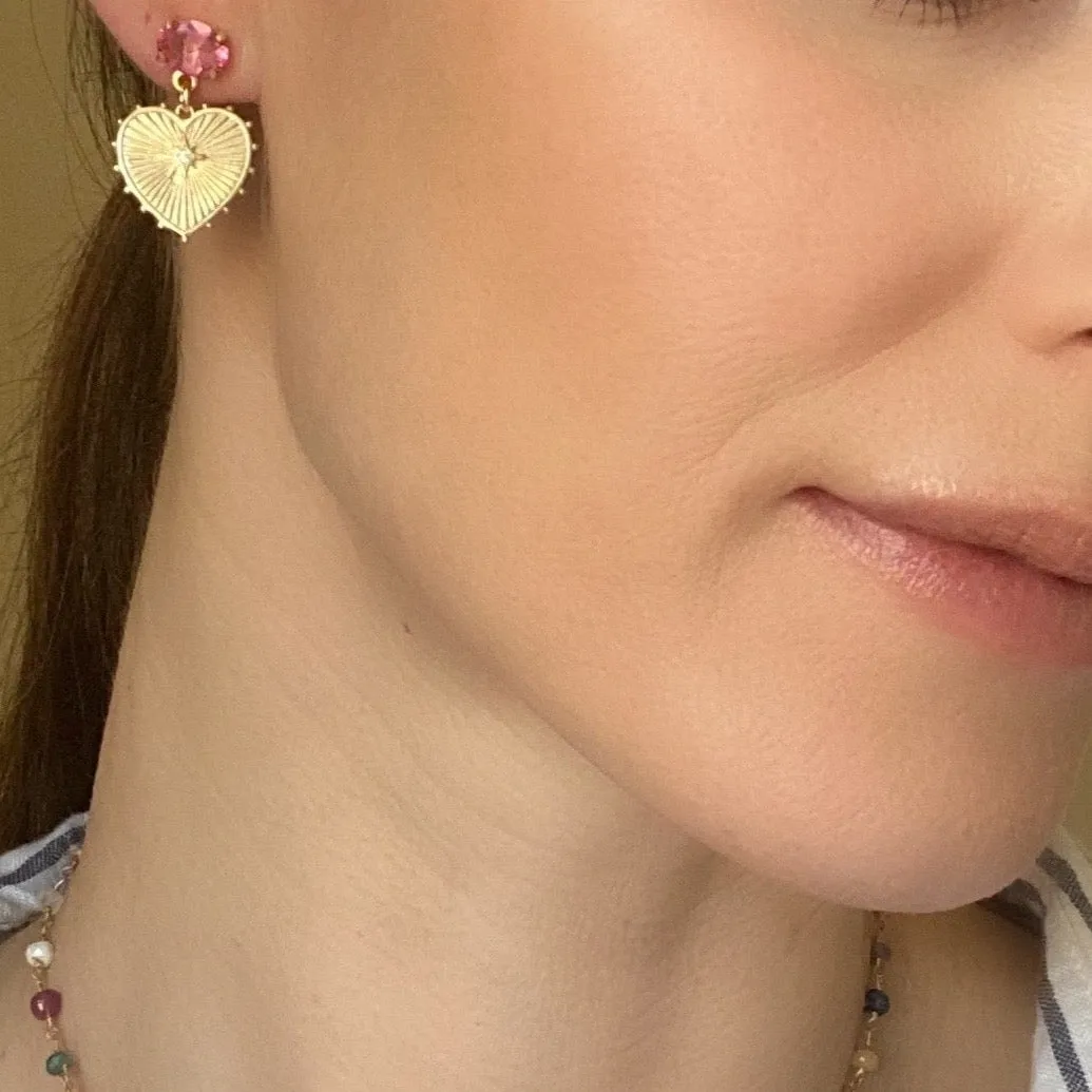 New! Beaded Heart Posts-Lapis sold by Amelia Rose Design product image thumbnail 2