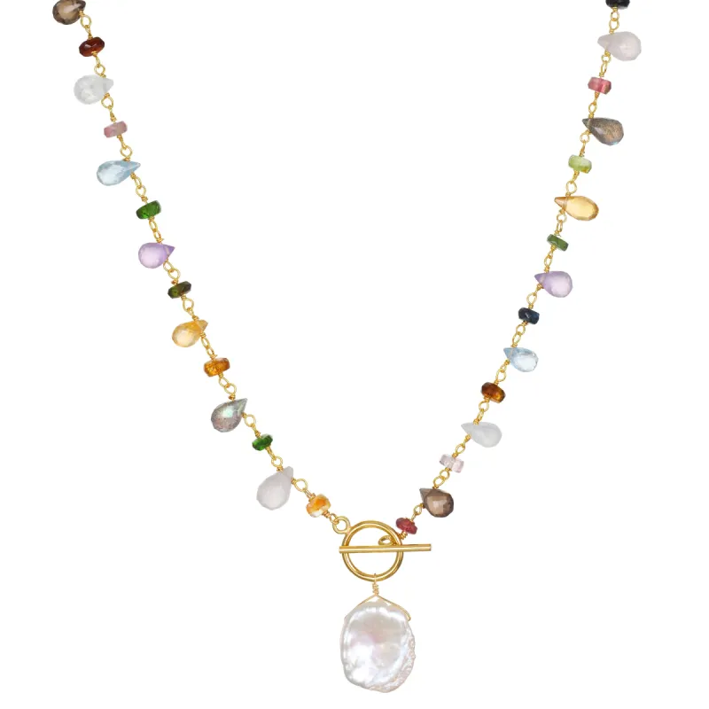 New! Wildflower Toggle Necklace-Keshi Pearl sold by Amelia Rose Design