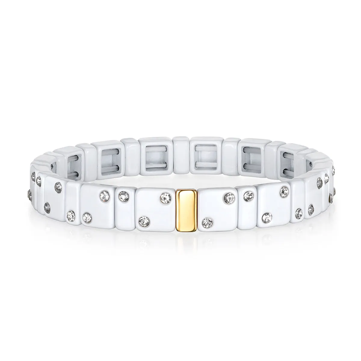 CZ Enamel Bracelet-White sold by Amelia Rose Design
