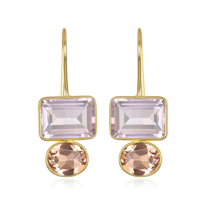 Valencia Earring-Blush & Champagne Gold sold by Amelia Rose Design