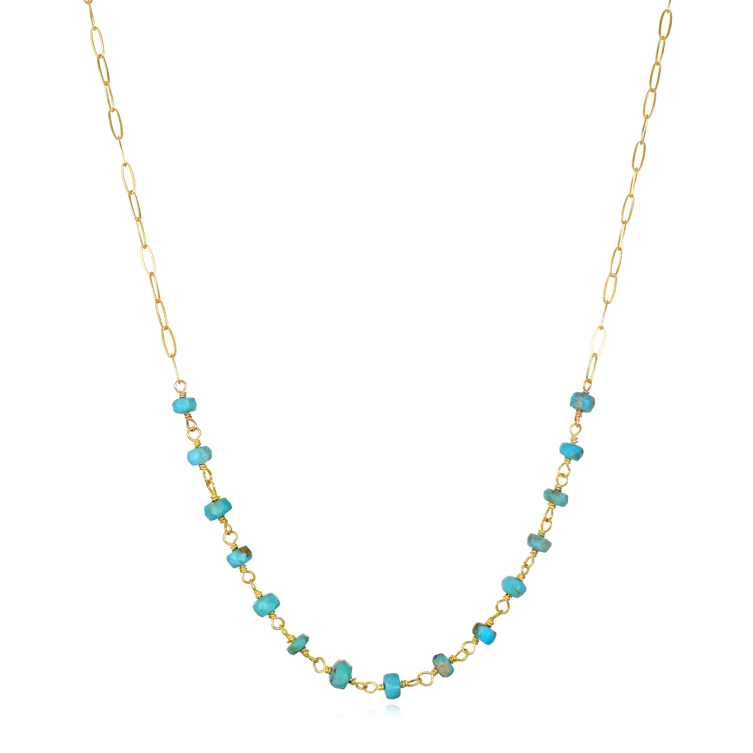 New! Gemstone Paperclip Necklace-Turquoise sold by Amelia Rose Design