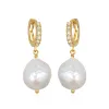 Baroque Pearl Huggies sold by Amelia Rose Design