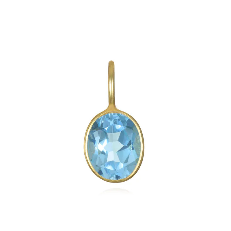 NEW!  Sky Blue Topaz Oval Charm sold by Amelia Rose Design