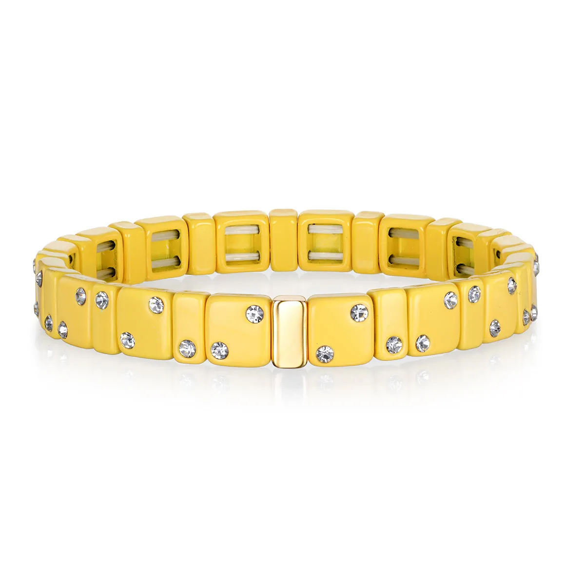 CZ Enamel Bracelet-Yellow sold by Amelia Rose Design