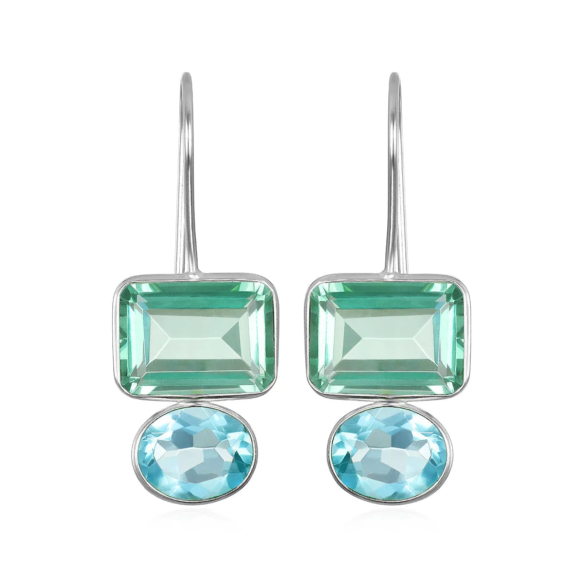 Valencia Earring-Aquamarine & Sky Blue Silver sold by Amelia Rose Design