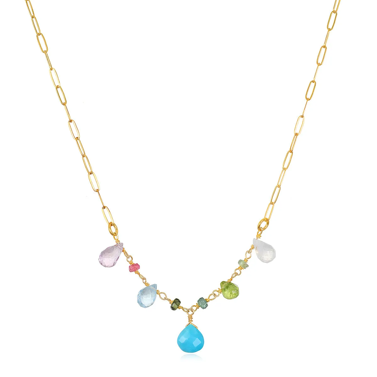 Wildflower Necklace-Turquoise sold by Amelia Rose Design