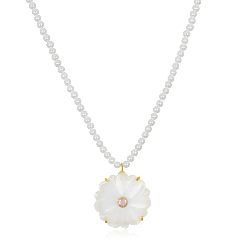 Magnolia Necklace - Pearl sold by Amelia Rose Design