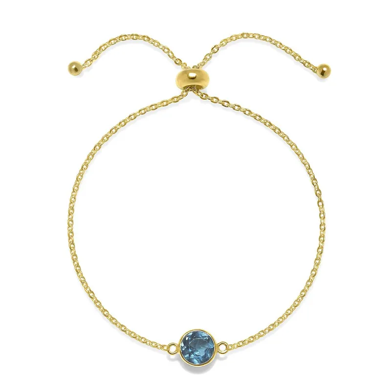 Birthstone Solitaire Bracelet- September London Blue Topaz sold by Amelia Rose Design