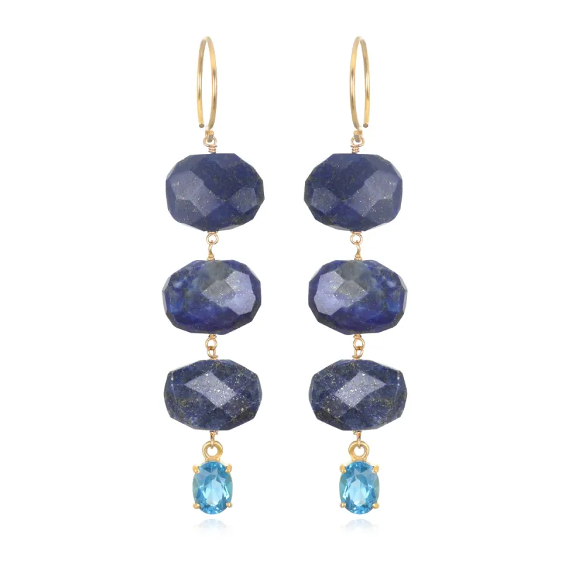 Lapis & London Blue Topaz Dangle Earrings sold by Amelia Rose Design