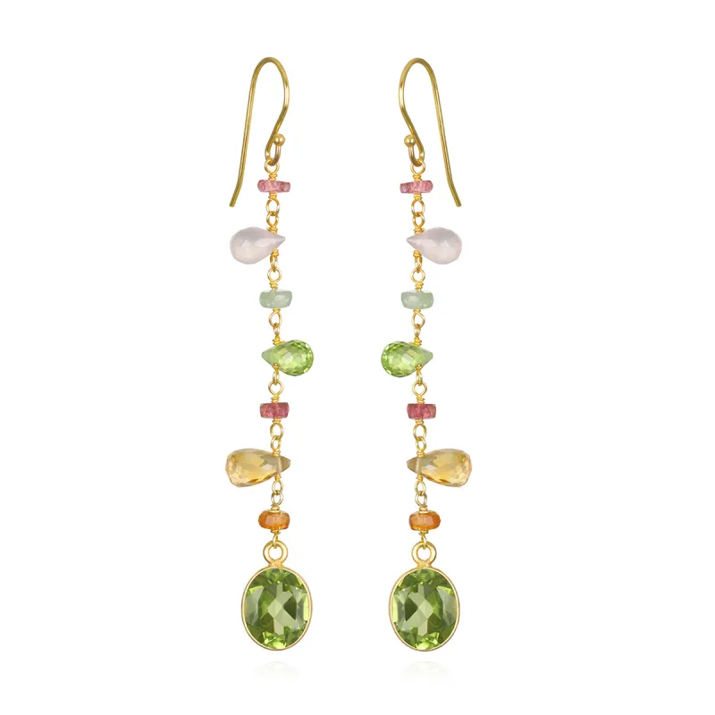 New! Wildflower Bezel Dangles-Peridot Gold sold by Amelia Rose Design