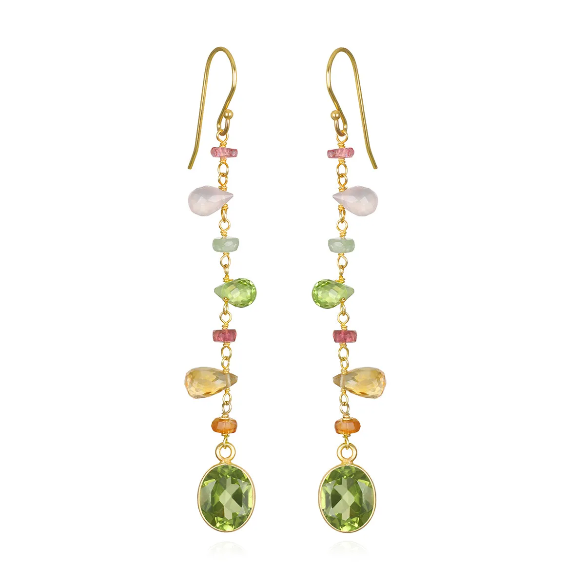 New! Wildflower Bezel Dangles-Peridot Gold sold by Amelia Rose Design