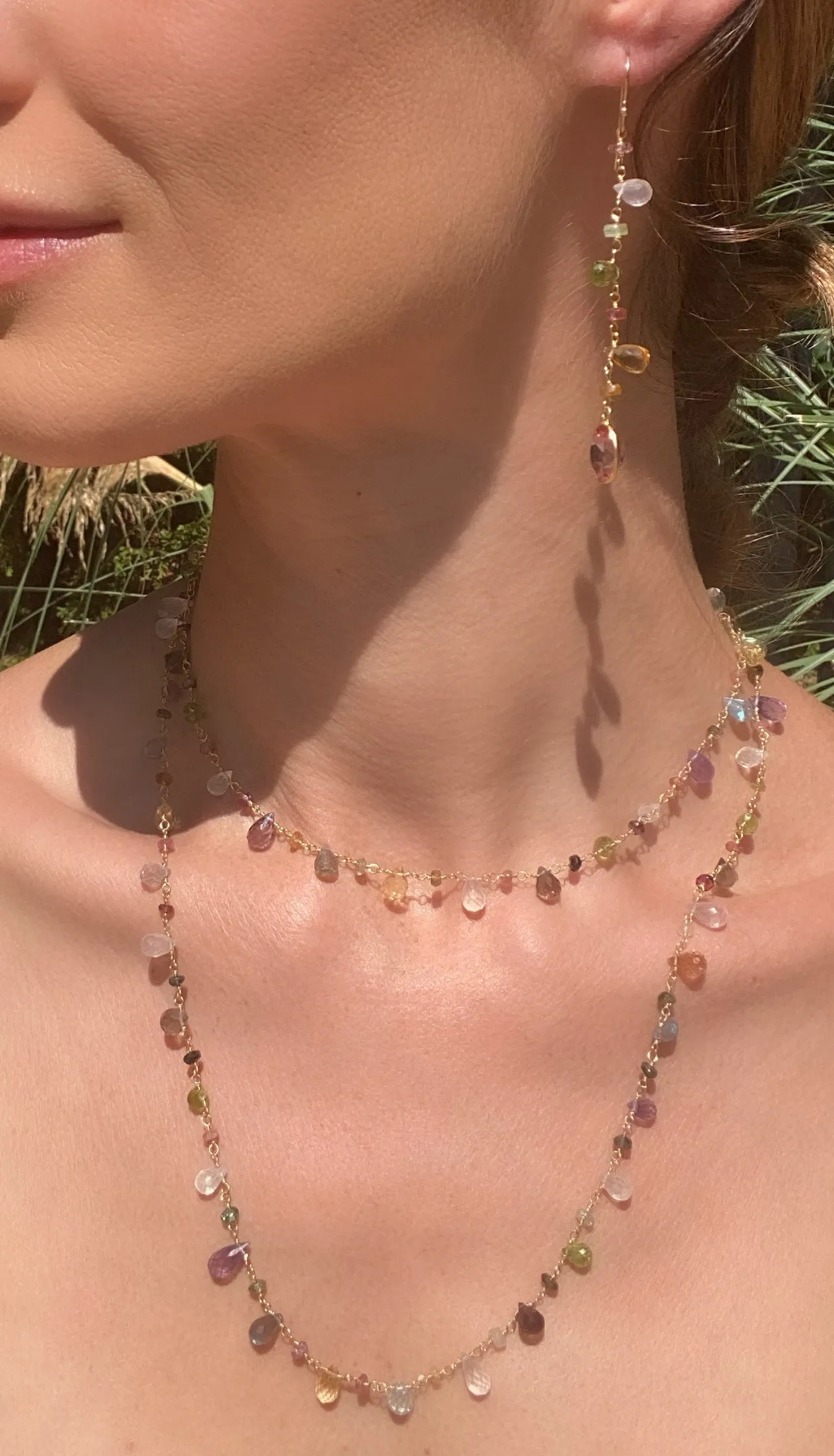 New! Wildflower Bezel Dangles-Peridot Gold sold by Amelia Rose Design product image thumbnail 2