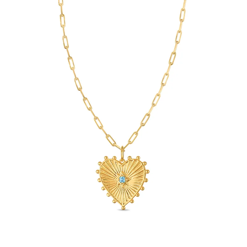 Topaz Beaded Heart Pendant sold by Amelia Rose Design
