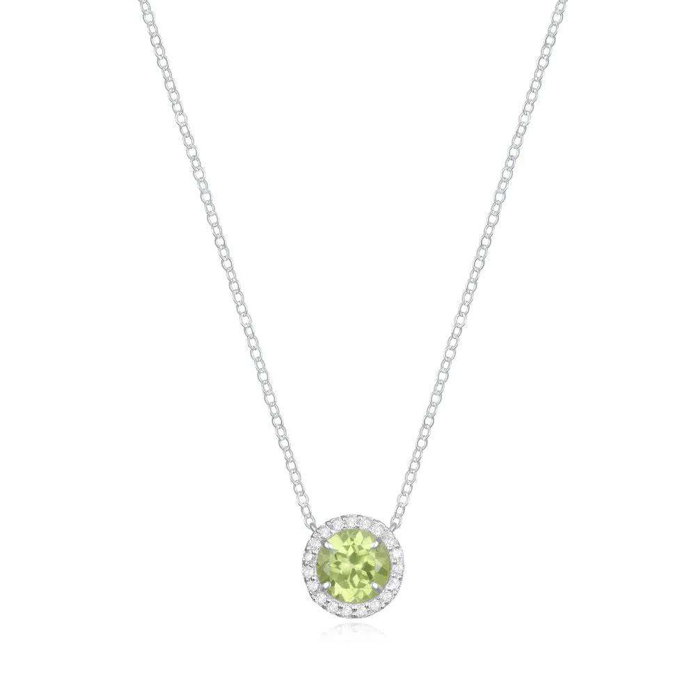 Diamond & Birthstone Necklace- August Peridot sold by Amelia Rose Design