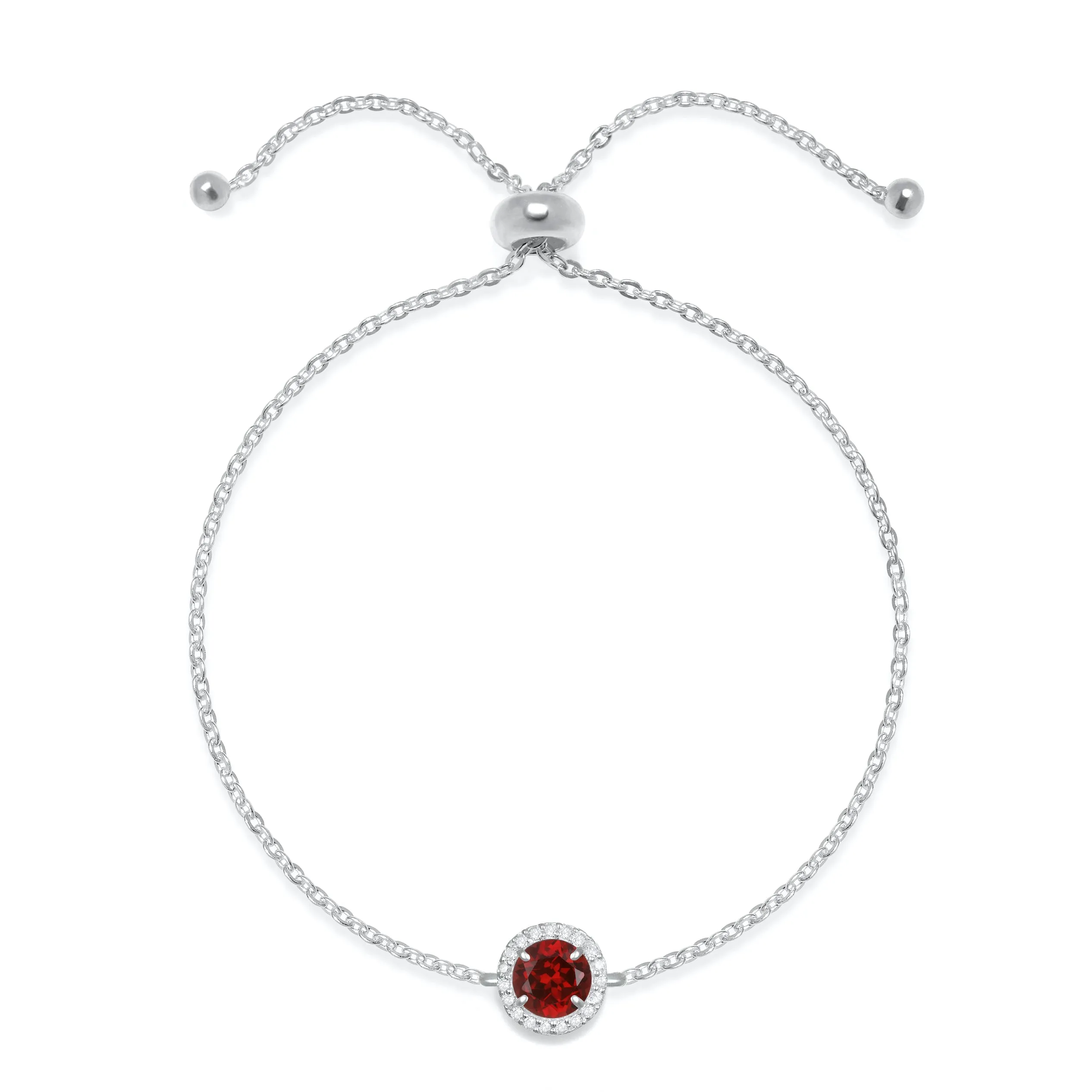 Birthstone & Diamond Bracelet- January Garnet sold by Amelia Rose Design product image thumbnail 3
