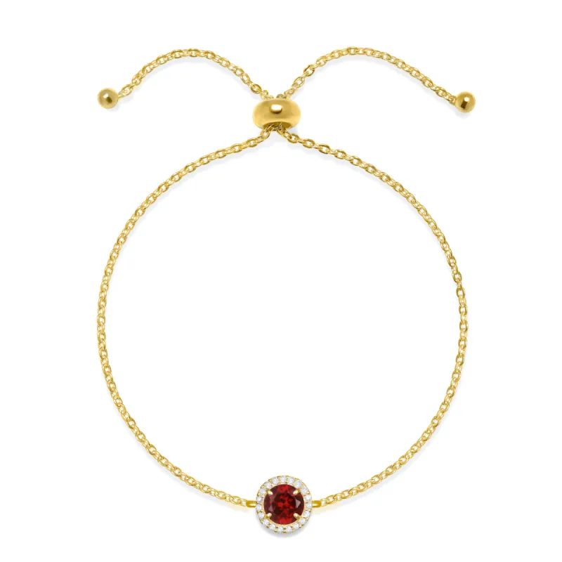 Birthstone & Diamond Bracelet- January Garnet made by Amelia Rose Design