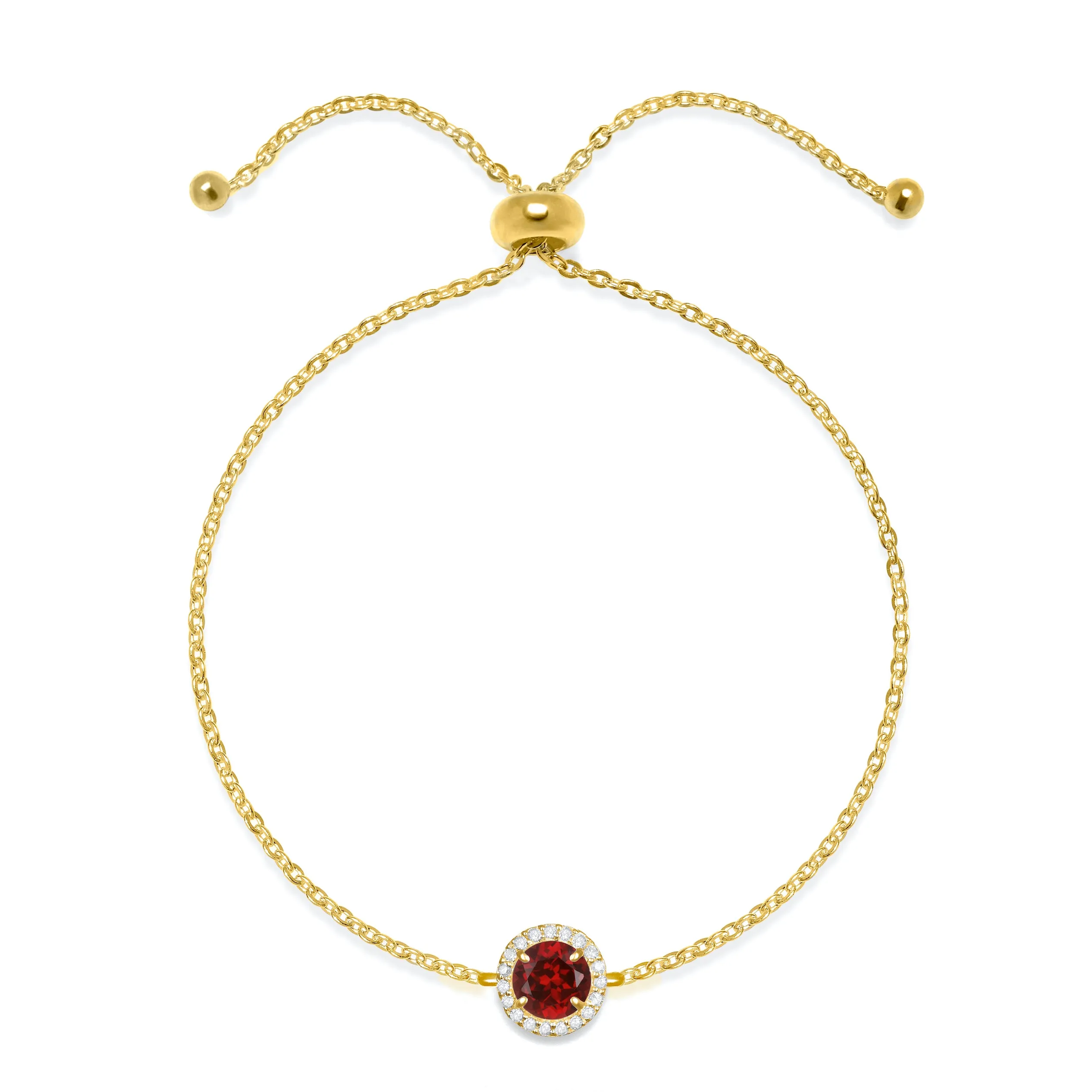 Birthstone & Diamond Bracelet- January Garnet sold by Amelia Rose Design