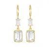 Double Gemstone Dangles-Rainbow Moonstone & White Topaz sold by Amelia Rose Design