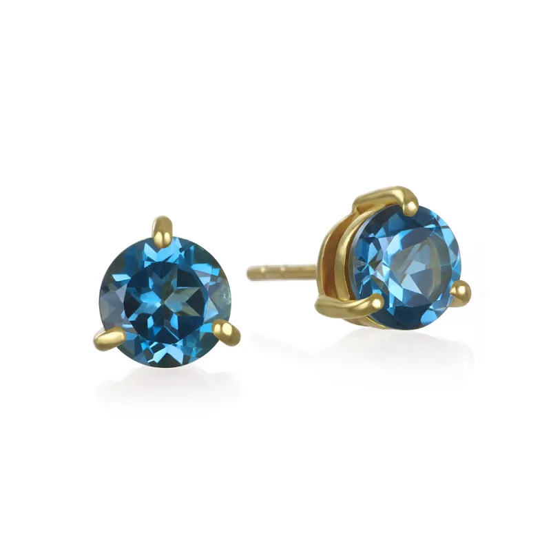 Birthstone Earring-September London Blue Topaz sold by Amelia Rose Design