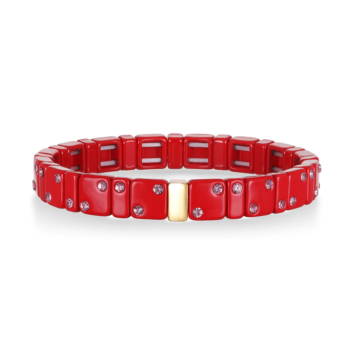 CZ Enamel Bracelet-Red sold by Amelia Rose Design