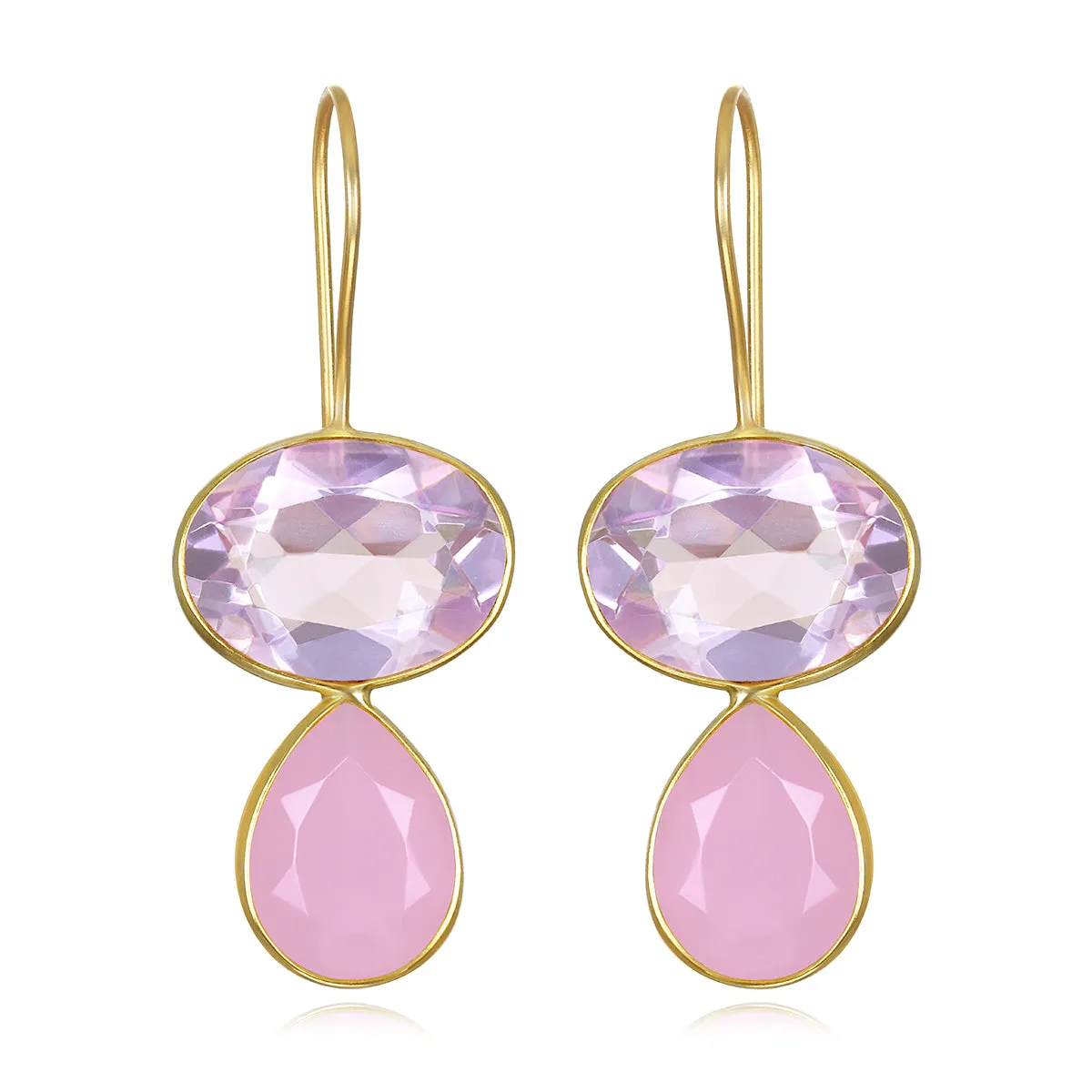 Valencia Teardrop Earring-Carnation Pink Gold sold by Amelia Rose Design