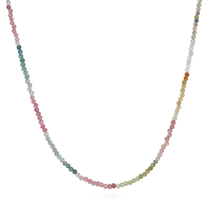 Beaded Layering Necklace-Watermelon Tourmaline sold by Amelia Rose Design