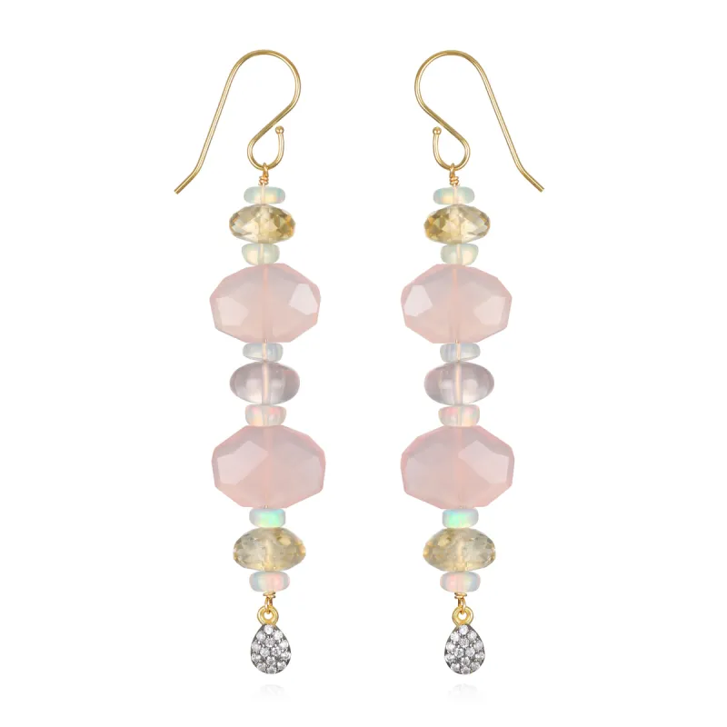 New! Summer Zircon Dangles - Pink Chalcedony sold by Amelia Rose Design