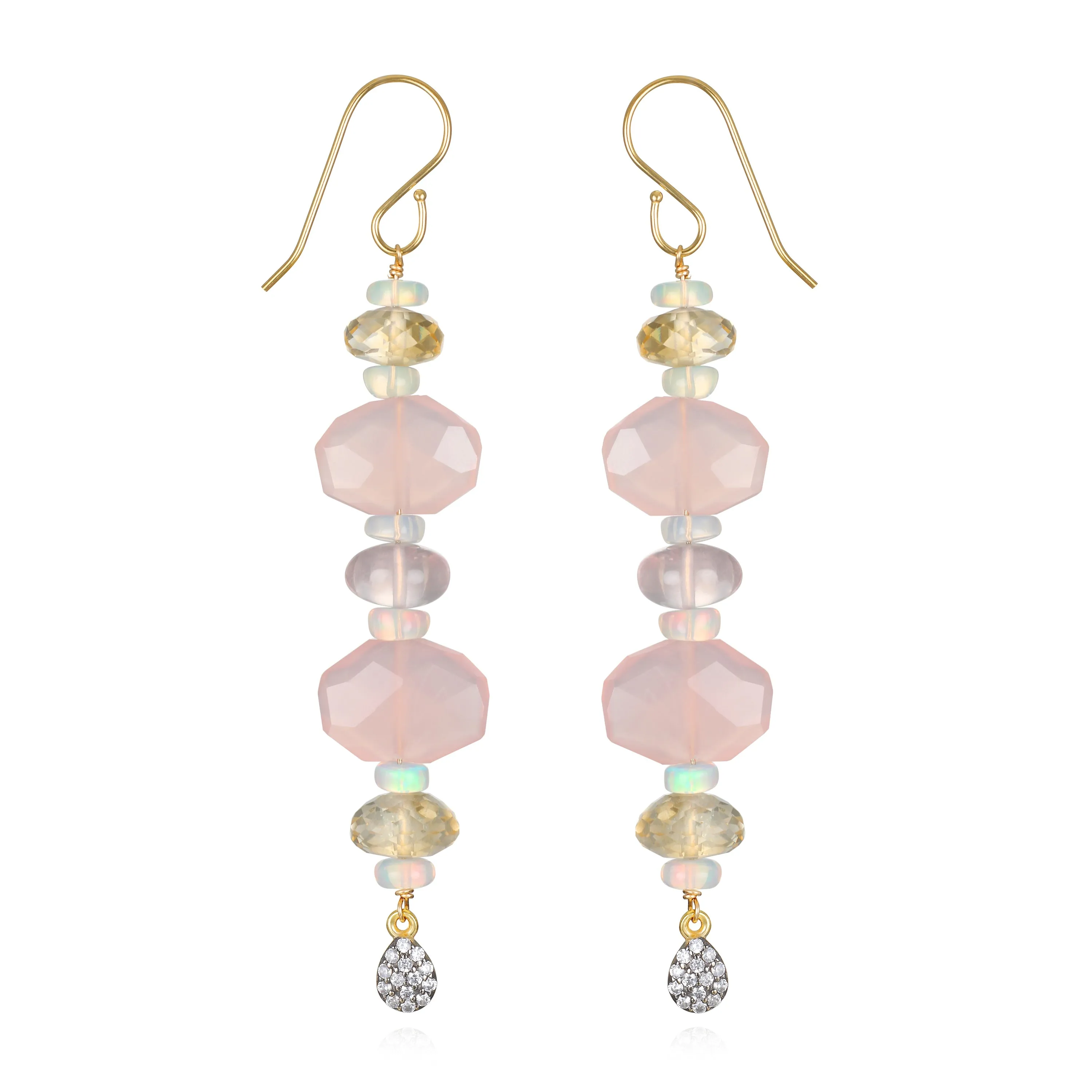 New! Summer Zircon Dangles - Pink Chalcedony sold by Amelia Rose Design