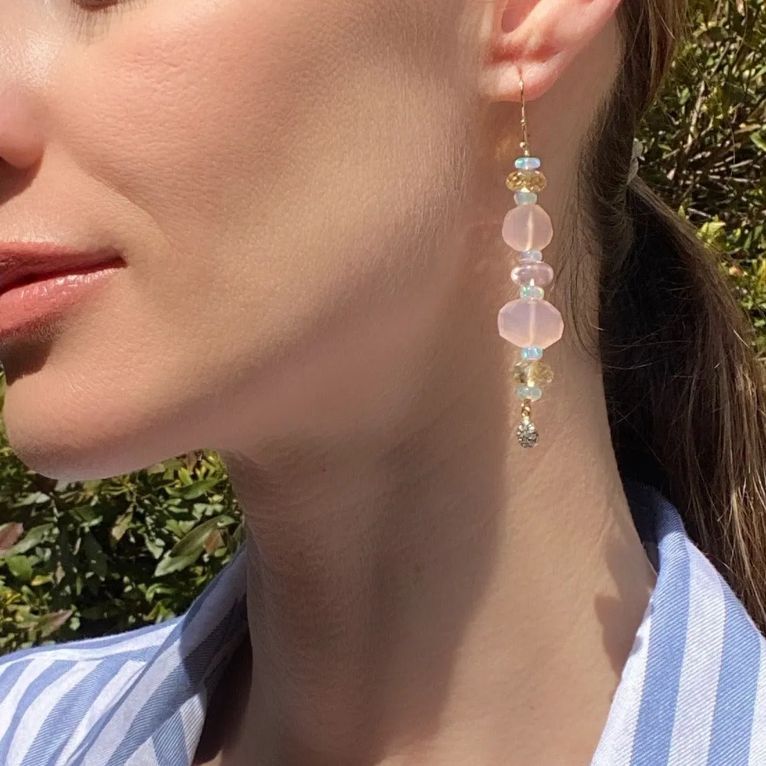 New! Summer Zircon Dangles - Pink Chalcedony sold by Amelia Rose Design product image thumbnail 2