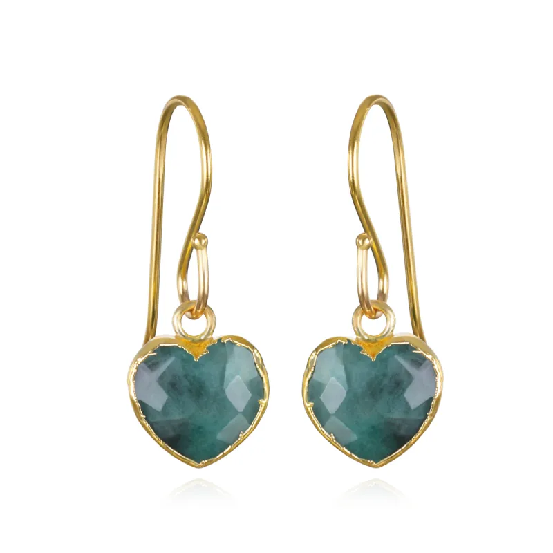 New! Heart Dangles - Emerald sold by Amelia Rose Design