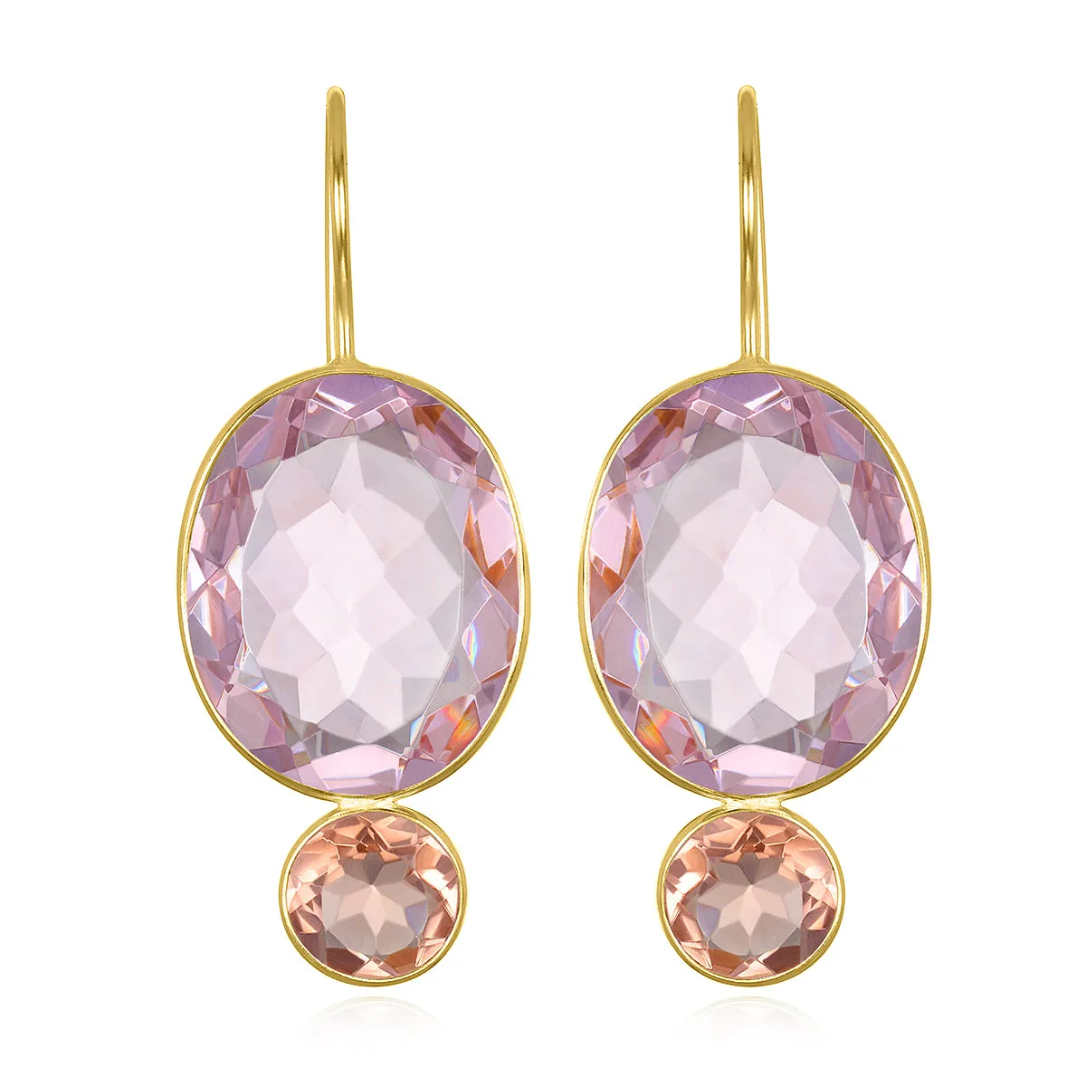 Valencia Grand Oval Earring - Peony Gold sold by Amelia Rose Design